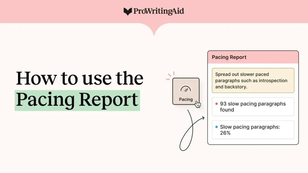 A screenshot showing ProWritingAid's Pacing Report