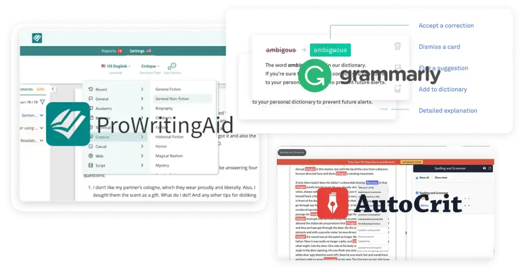 best ai editing tools prowritingaid grammarly autocrit comparison